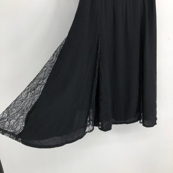 Lush Little Black Dress - cami strap mini dress w/ lace cutouts and trims M - Picture 3 of 14